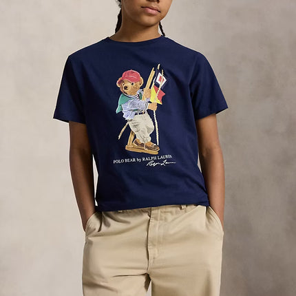 Polo Ralph Lauren Boy's Polo Bear Cotton Jersey Tee Newport Navy