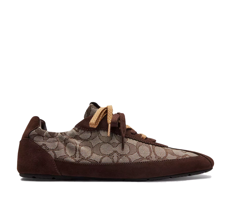 Coach Men's Soft Sneaker In Signature Jacquard Maple/Oak