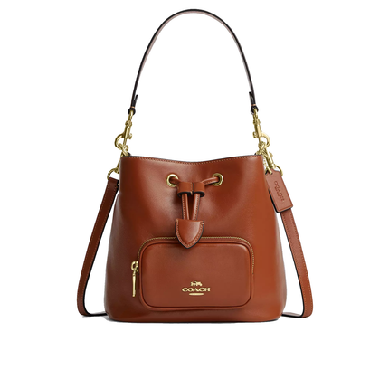 Coach Women's Rowan Bucket Bag With Pocket Gold/Cinnamon