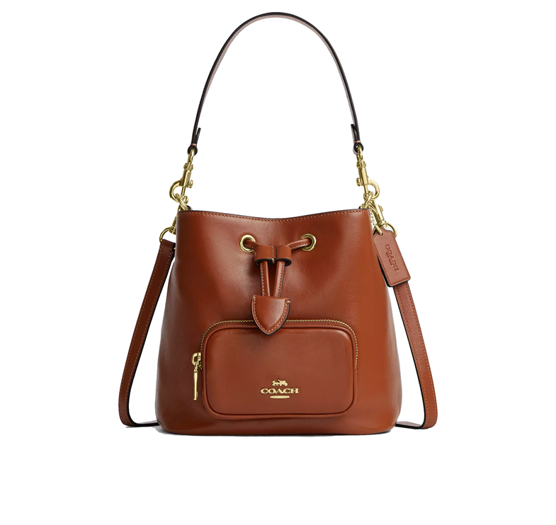 Coach Women's Rowan Bucket Bag With Pocket Gold/Cinnamon