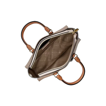Michael Kors Women's Arden Small Color-Block Signature Logo Messenger Bag Camel Multi