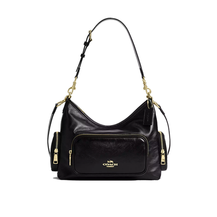 Coach Women's Laurel Shoulder Bag With Pockets Gold/Black