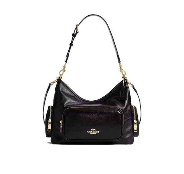 Coach Women's Laurel Shoulder Bag With Pockets Gold/Black