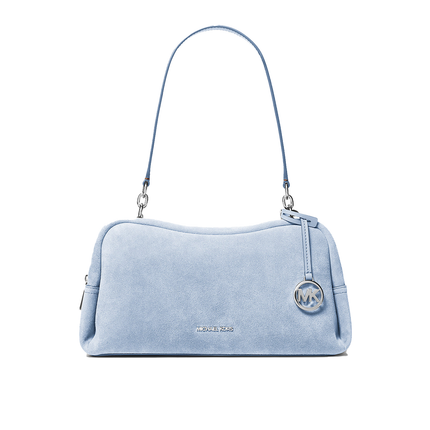 Michael Kors Women's Cecily Medium Suede Shoulder Bag Pale Ocean/Silver