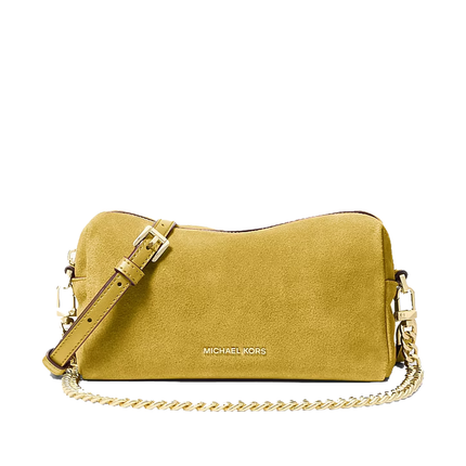 Michael Kors Women's Bryant Small Suede Convertible Crossbody Bag Chartreuse/Gold