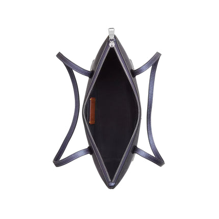 Coach Women's Fiona Zip Tote Bag In Signature Canvas Silver/Blue/Navy