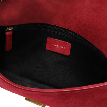 DeMellier London Women's The Vancouver Clutch Berry Red Suede