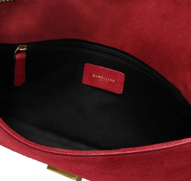 DeMellier London Women's The Vancouver Clutch Berry Red Suede
