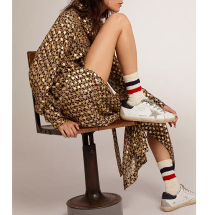 Golden Goose Women's Super Star with Suede Star and Blue Heel Tab