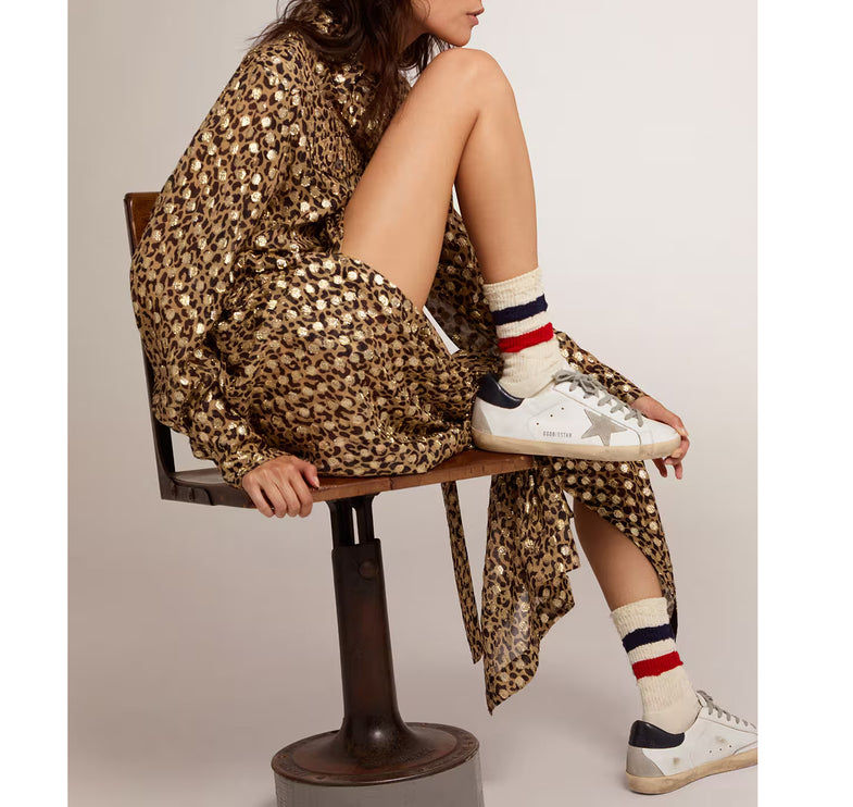 Golden Goose Women's Super Star with Suede Star and Blue Heel Tab