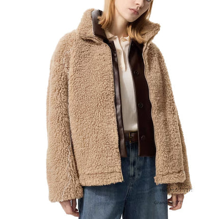 Uniqlo Women's Fleece Zip-Up Jacket 34 Brown