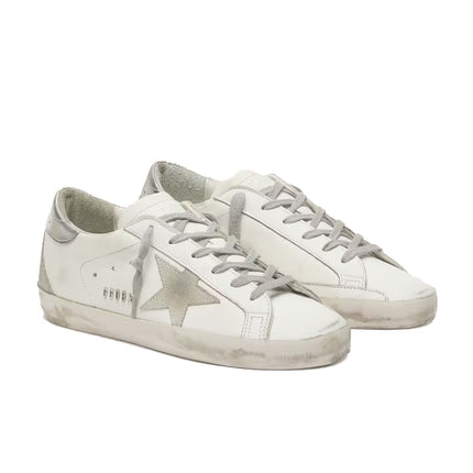 Golden Goose Women's Super Star with Silver Heel Tab and Metal Stud Lettering