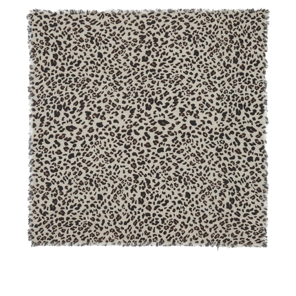 KUJTEN Women's Large Bandana Hachiko Leopard Oats White
