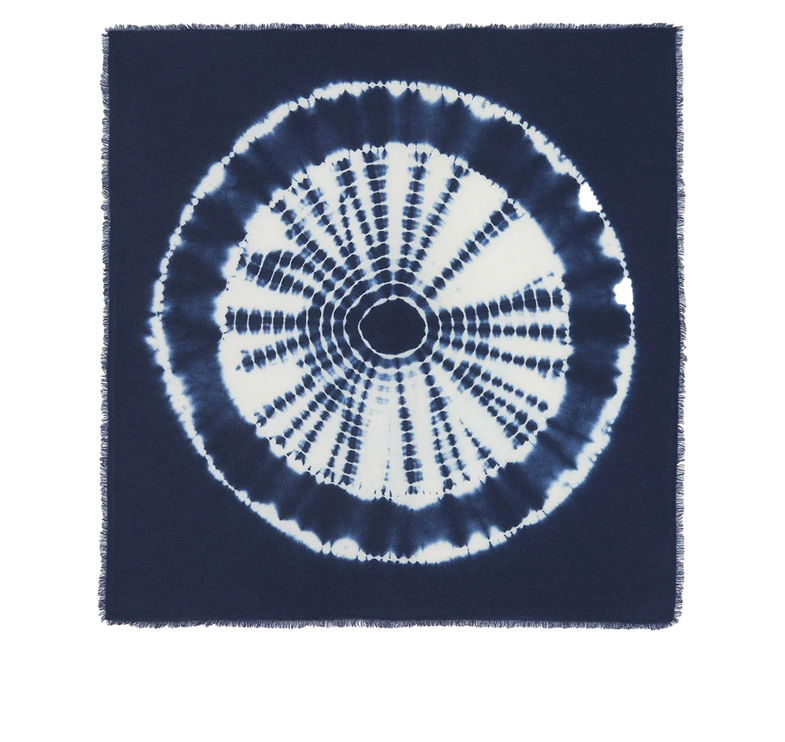 KUJTEN Women's Large Bandana Hachiko Circle Indigo Blue