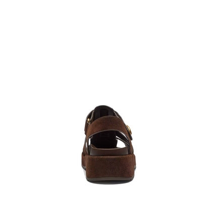 Coach Women's Sculpted C Fisherman Sandal Suede/Chocolate Brown