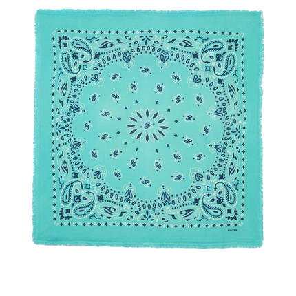 KUJTEN Women's Large Bandana Hachiko Bico Turquoise Green