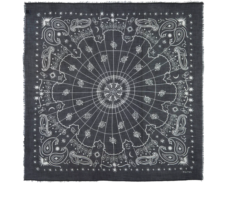 KUJTEN Women's Extra Large Bandana Effy Astro Black