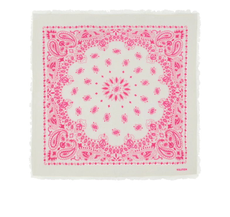 KUJTEN Women's Bandana Hachiko Rose White