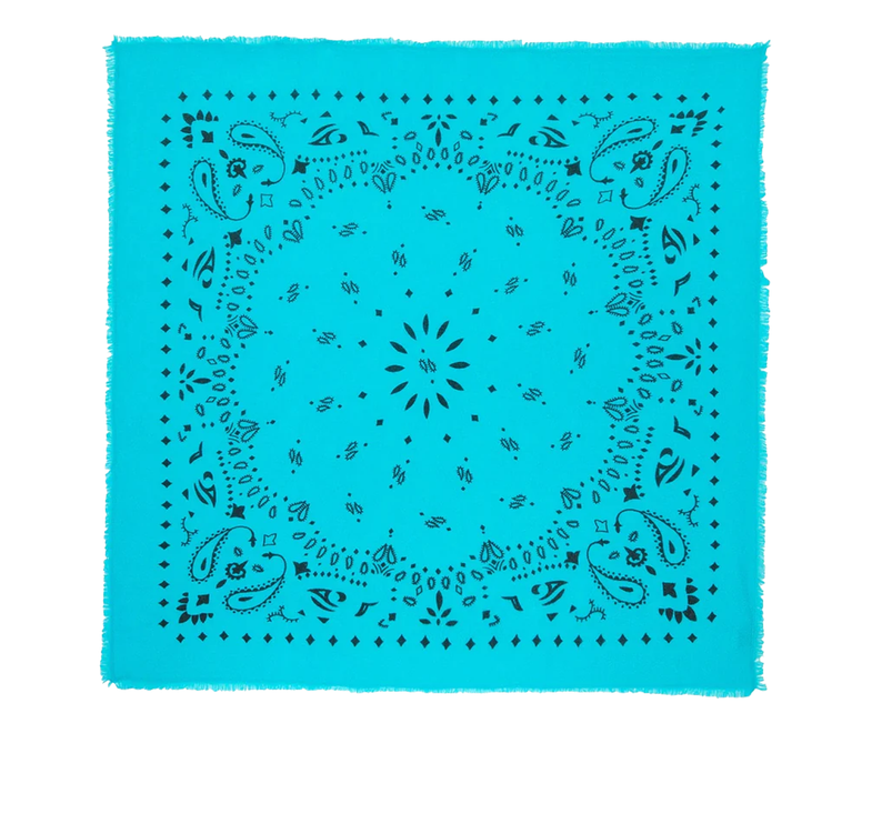 KUJTEN Women's Large Bandana Hachiko Turquoise Blue