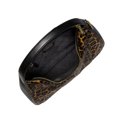 Michael Kors Women's Nayla Medium Leopard Print Calf Hair Shoulder Bag Butterscotch/Gold