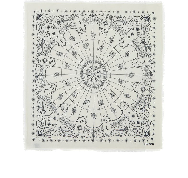 KUJTEN Women's Extra Large Bandana Effy Astro White