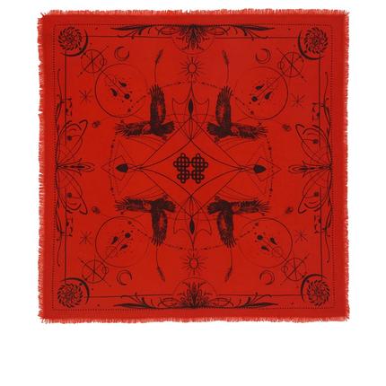 KUJTEN Women's Large Bandana Hiloki Red Orange