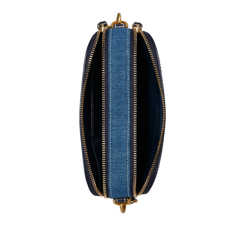 Tory Burch Women's Mini Miller Denim Crossbody Bag Denim Multi