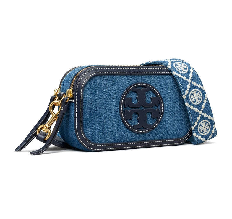 Tory Burch Women's Mini Miller Denim Crossbody Bag Denim Multi