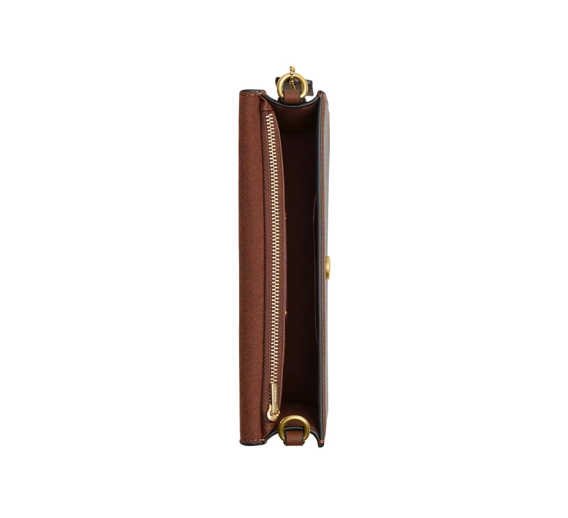 Coach Women's New York Elora Top Handle Crossbody Bag In Loved Leather Brass/Brown
