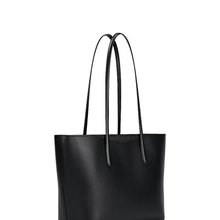 Michael Kors Women's Arden Large Pebbled Leather Tote Bag Black/Silver