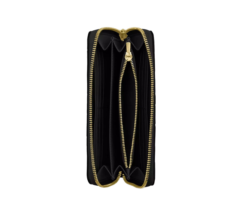 Coach Women's Long Zip Around Wallet In Signature Leather Gold/Black