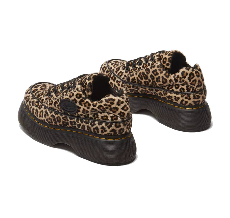 Dr. Martens Women's Buzz 5 Eye Leopard Shoes Light Tan