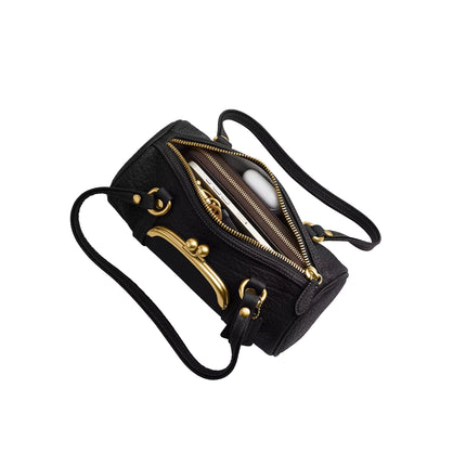 Coach Women's Kisslock Barrel Bag 28 Brass/Black