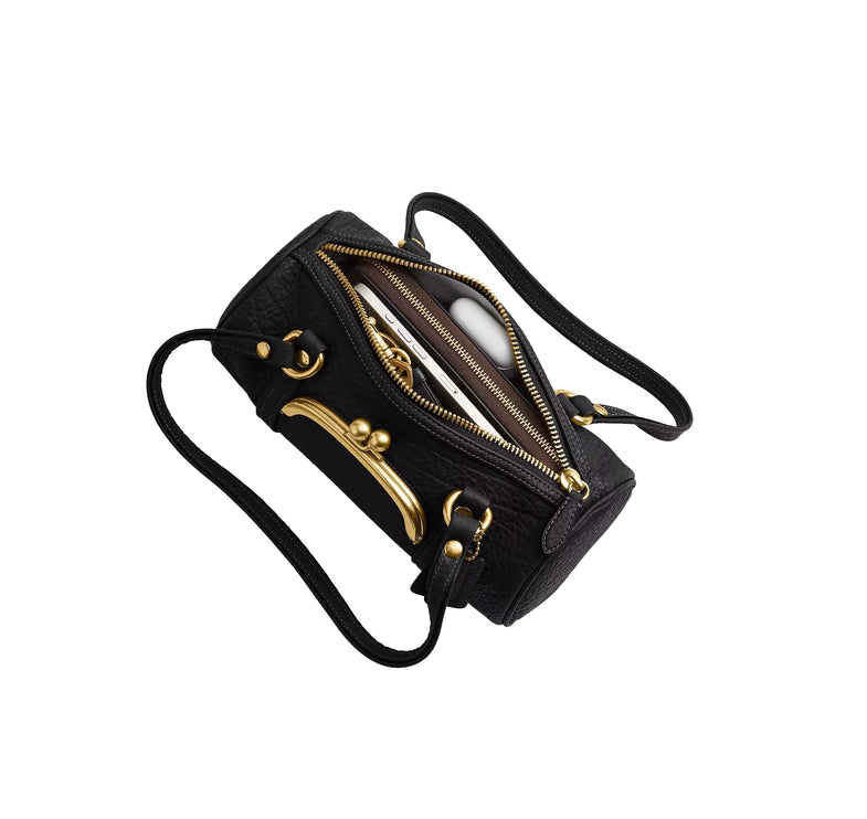 Coach Women's Kisslock Barrel Bag 28 Brass/Black