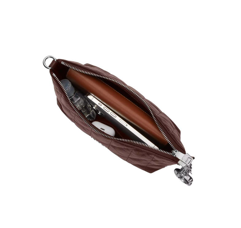 Coach Women's Caitlin Shoulder Bag With Quilting Silver/Maple