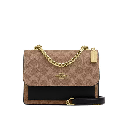 Coach Women's Mini Klare Crossbody Bag In Signature Canvas Gold/Tan/Black