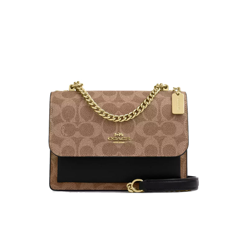 Coach Women's Mini Klare Crossbody Bag In Signature Canvas Gold/Tan/Black