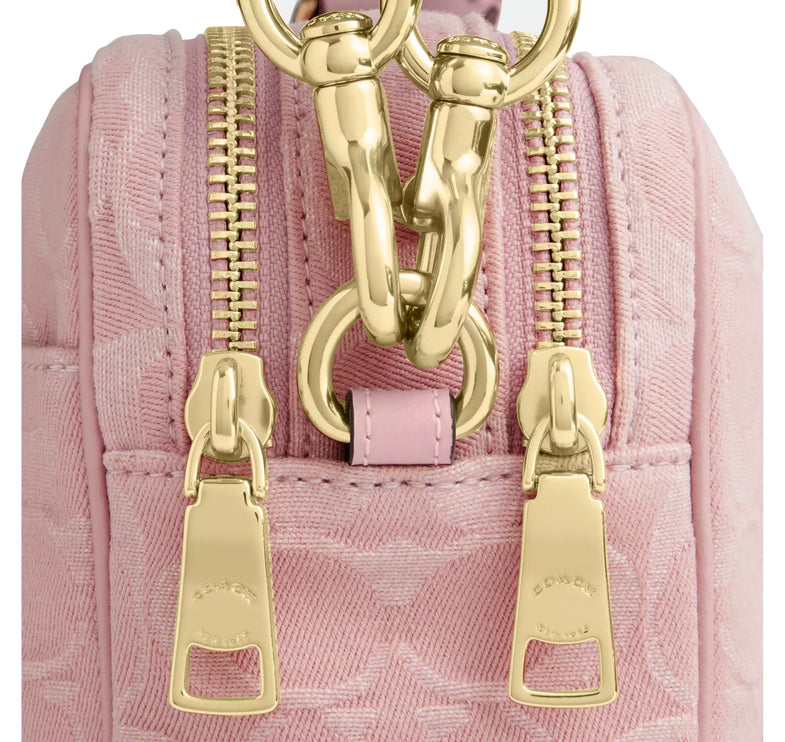Coach Women's Carey Crossbody Bag In Signature Denim Gold/Light Pink