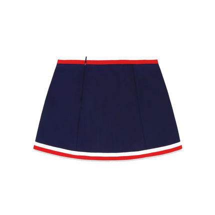 Sporty & Rich Women's Serif Logo Mila Skirt Navy/White/Fire Red