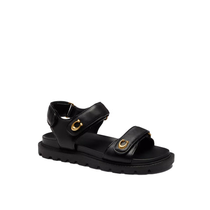Coach Women's Brynn Sandal Black/Gold