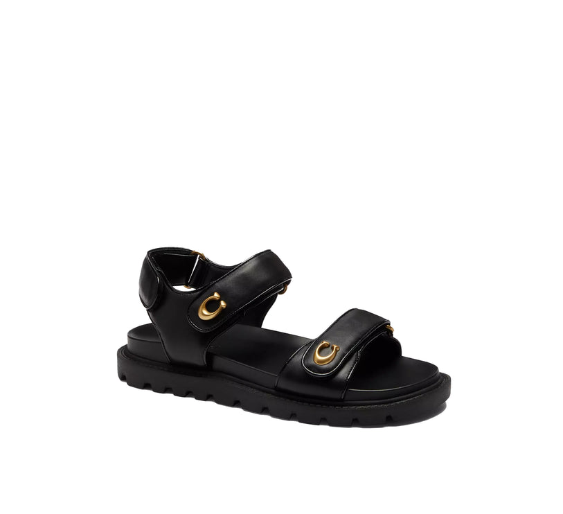 Coach Women's Brynn Sandal Black/Gold