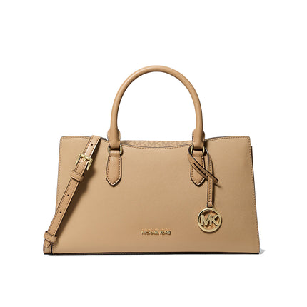 Michael Kors Women's Arden Medium Top-Zip Satchel Camel