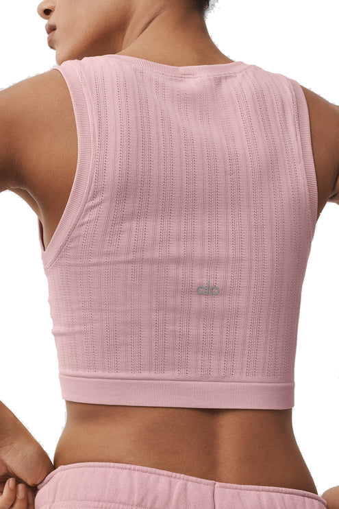 alo Women's Seamless Pointelle Tank Vintage Pink