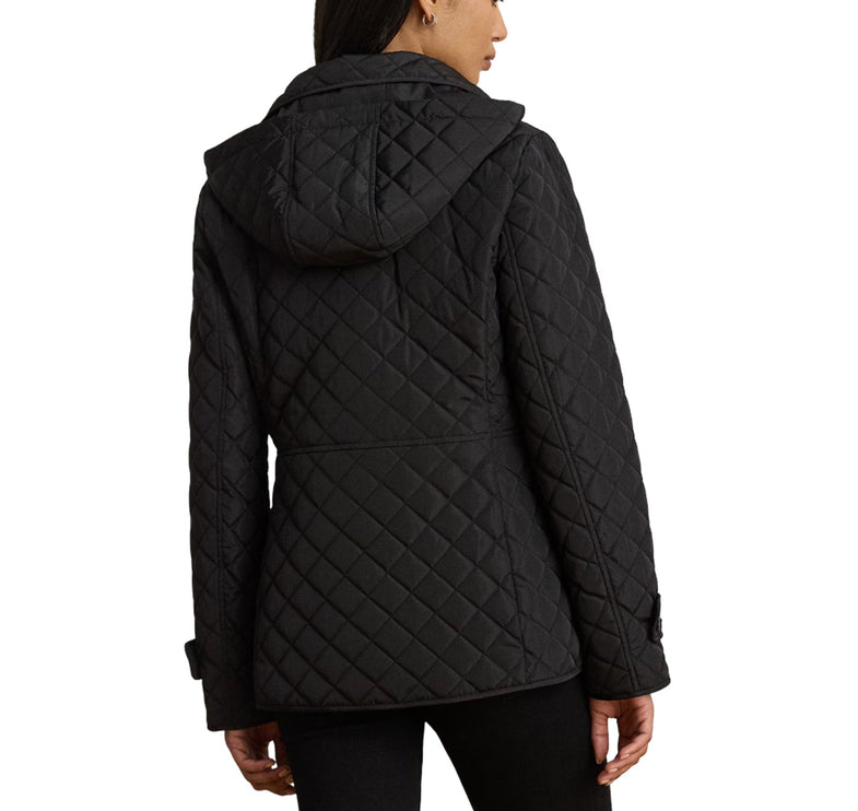 Polo Ralph Lauren Women's Crest-Patch Quilted Hooded Jacket Black