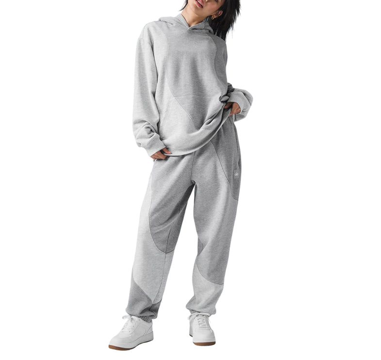 alo Women's Make Waves Hoodie Athletic Heather Grey Tonal