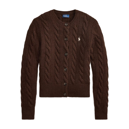 Polo Ralph Lauren Women's Cable-Knit Wool-Cashmere Cardigan Cedar Heather