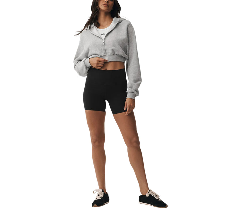 alo Women's Sweet Escape Zip Up Hoodie Athletic Heather Grey