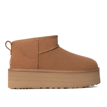 UGG Classic Ultra Mini Platform kadın botu, kahverengi (chestnut) süet