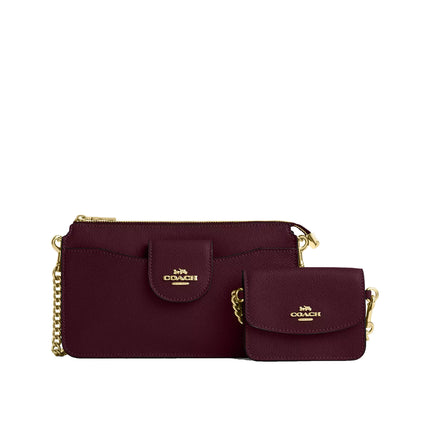 Coach Women's Poppy Crossbody Bag Gold/Dark Wine