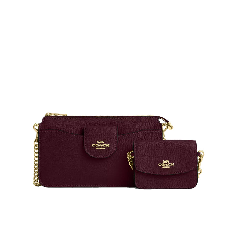 Coach Women's Poppy Crossbody Bag Gold/Dark Wine